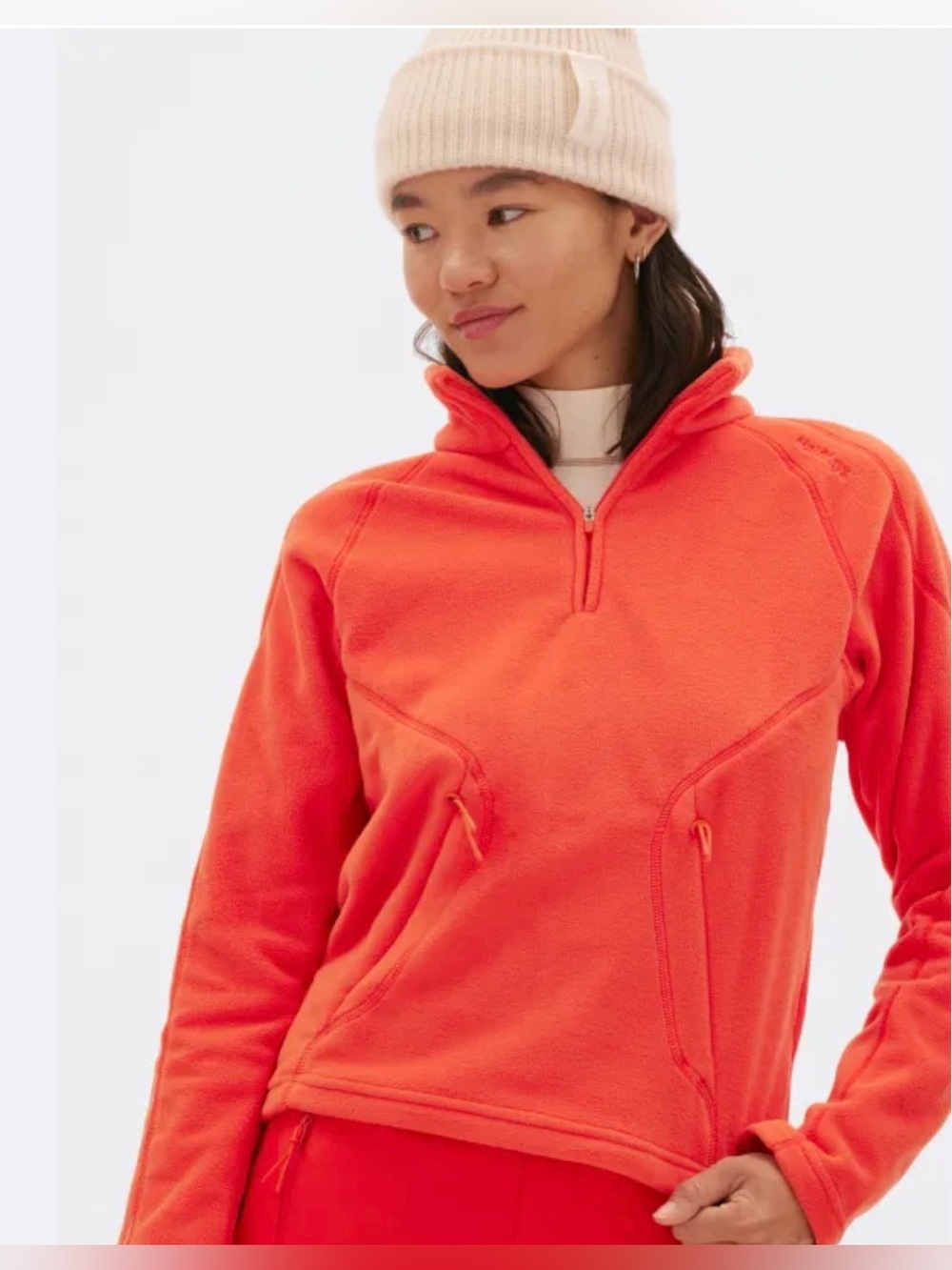 Halfdays Bonnie Polartec Fleece Midlayer Spritz Neon Orange Ski Jacket